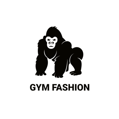 Cartoon Chimpanzee Sports Fashion Gym Active Wear Logo