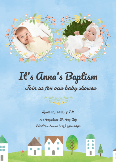 Fresh Style Handwritting Text Baby shower invitation letter