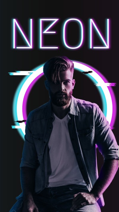 Neon style Cool Gentleman Simple Text Instagram story