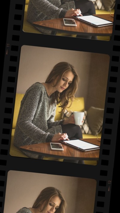 Literary Style Woman Life Moment Record Camera interface simulation Instagram story