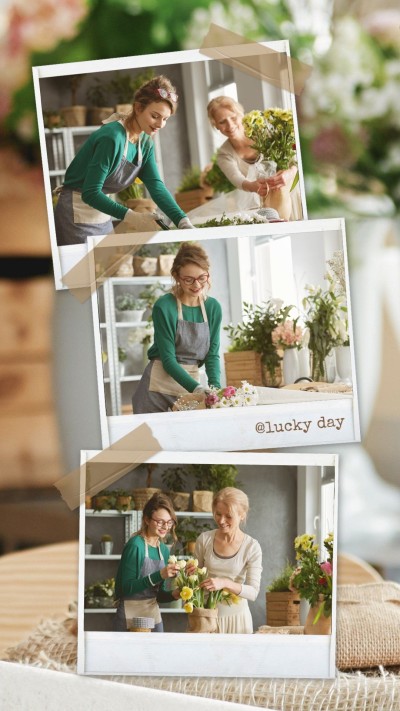 Literary Style Flower Moment Record  Camera interface simulation Instagram story