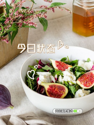 今日减肥美食分享简约风plog模板