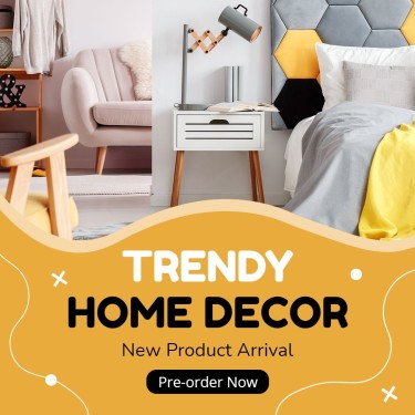 Yellow Color Block Home Decoration New Arrival Promo Ecommerce Product Image
