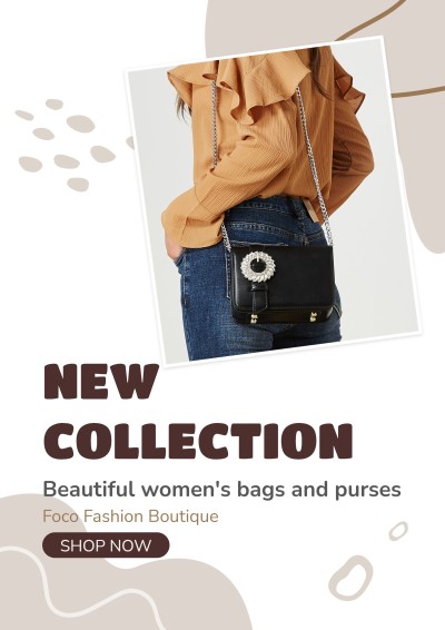 Literary Color Block Pattern Women's Bag Advertising Flyer