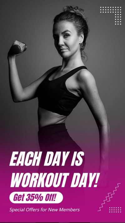 FDB健身房会员卡促销电商竖版海报Gym Membership Discount Promo Sale Ecommerce Story