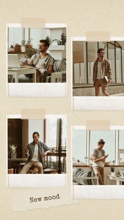 Literary Style Camera interface simulation Man Life Moment Record Instagram story