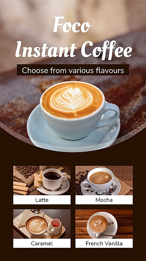 Instant Coffee Flavor Options Display Ecommerce Story