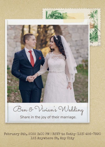 Literary Retro Style Handritting Text Save the date wedding invitation Letter