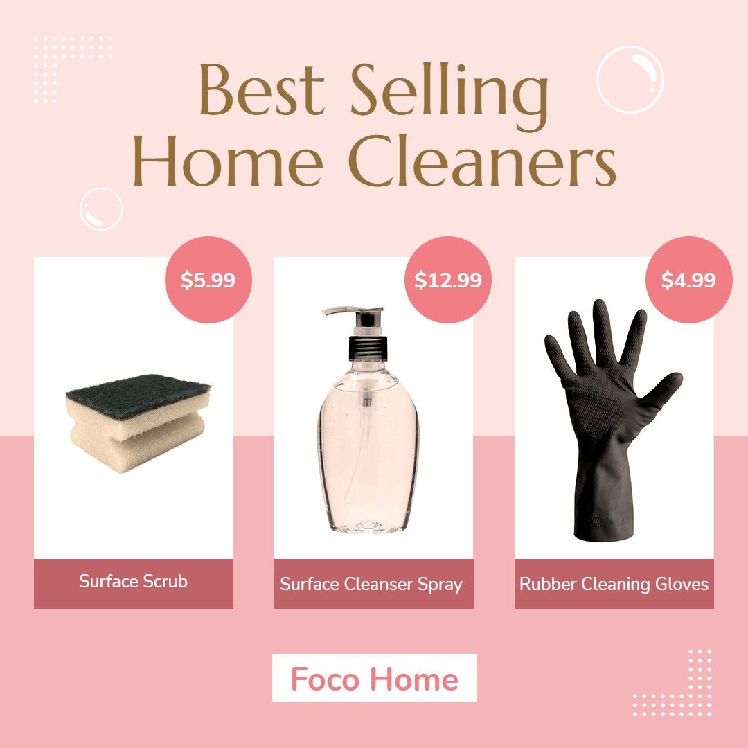 清洁用具产品营销电商主图Home Cleaning Products Promo Ecommerce Product Image