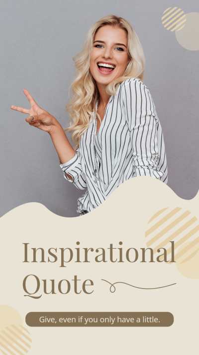 Simple Inspirational Quotes Smile Girl Hand Gesture Instagram story