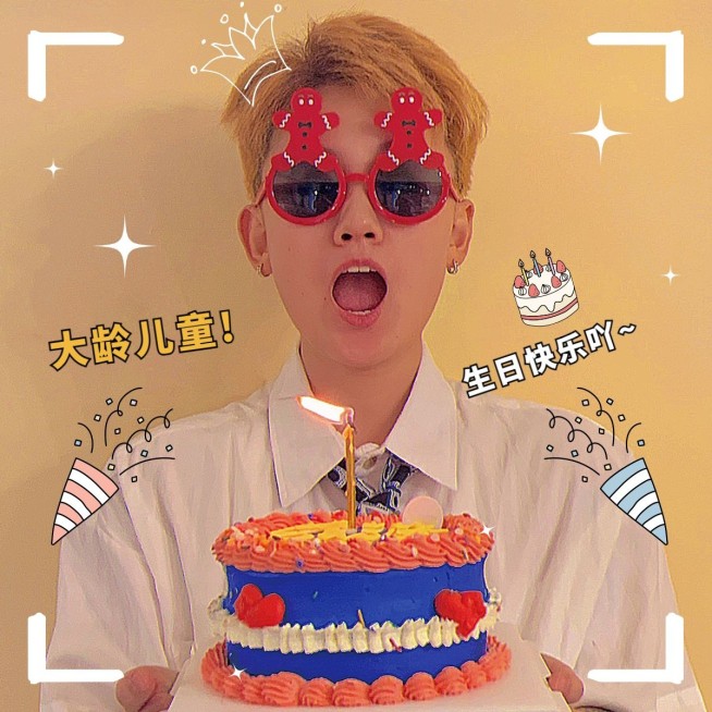 生日社交分享生日晒照可爱风plog模板预览效果