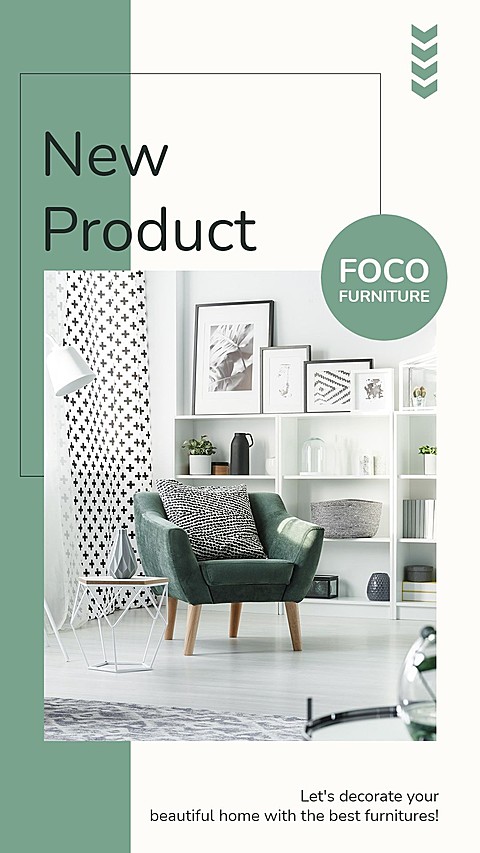 Green System Sofa Simple Furniture New Product Arrival Promo Ecommerce Story