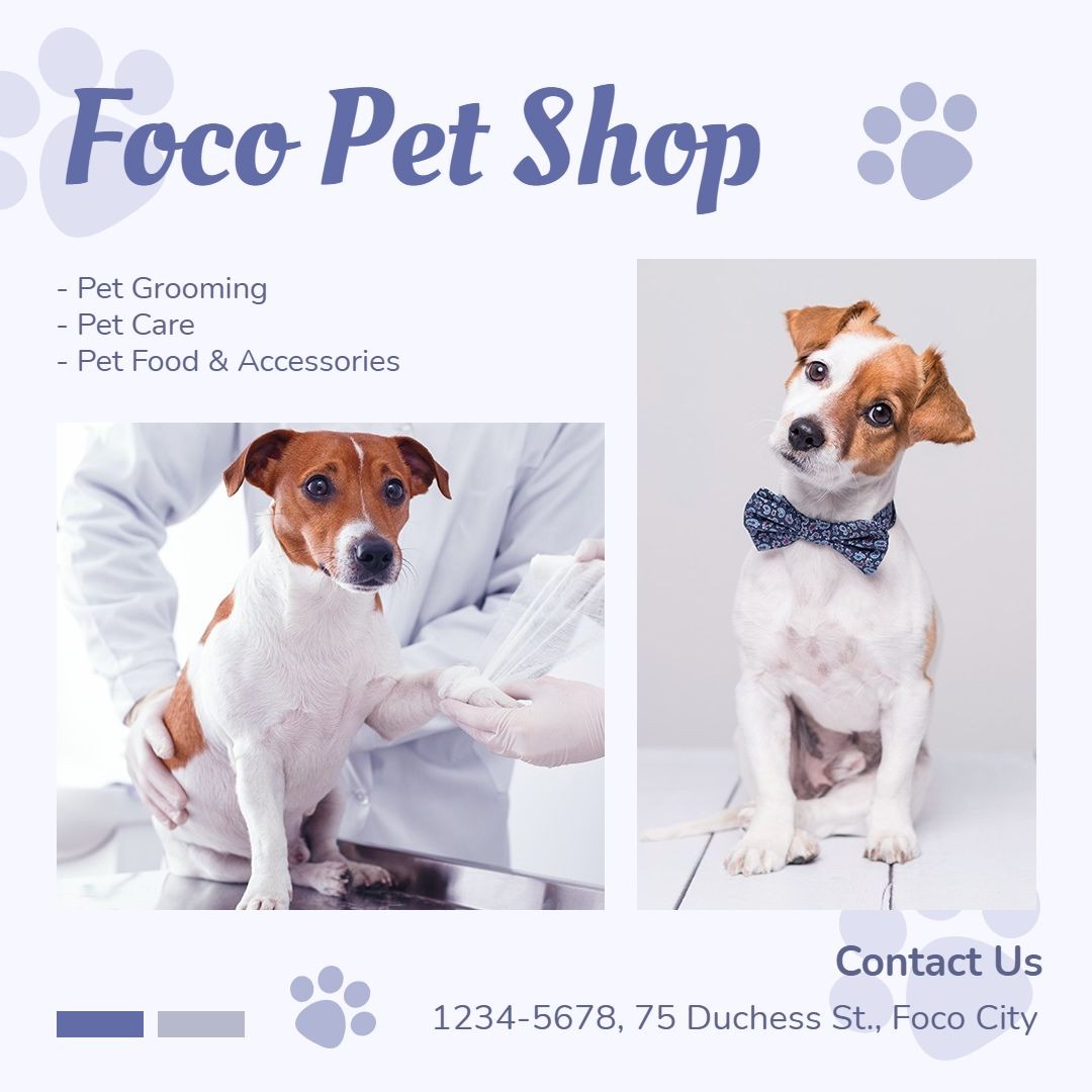 Blue Dog Footprint Pet Supplies Promo Ecommerce Product Image