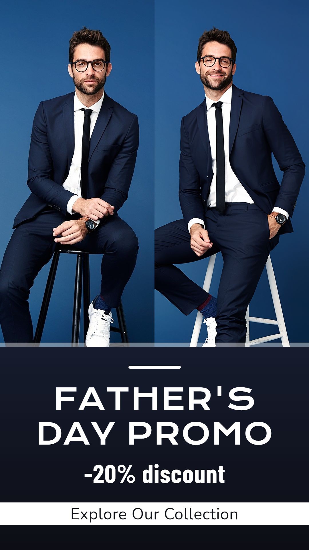 Suit Smile Man Father's Day Men's Suit Formal Wear Fashion Discount Sale Promo Ecommerce Story