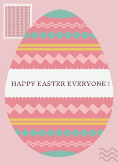 Minimalist Style Stripe Egg Frame Easter holiday Greeting card