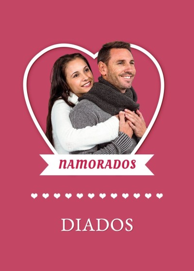 Retro Silk Ribbon Frame Greeting Text Dia dos namorados Card