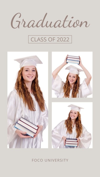 Simple Rectangle Frame Text Book Girl Graduation Photos Instagram Story
