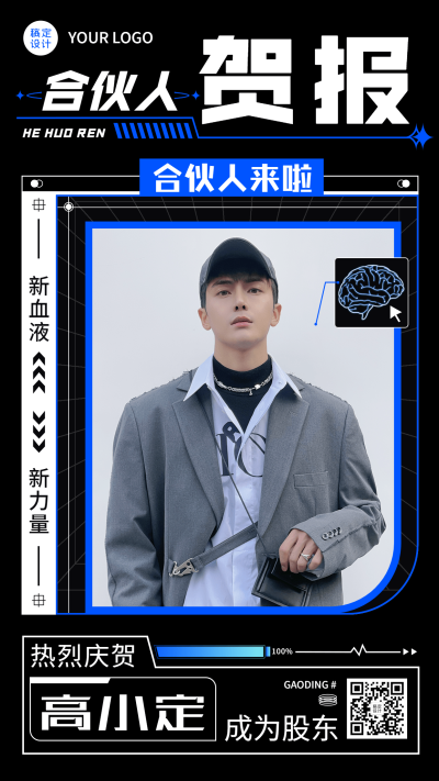 微商恭喜成为合伙人喜报手机海报