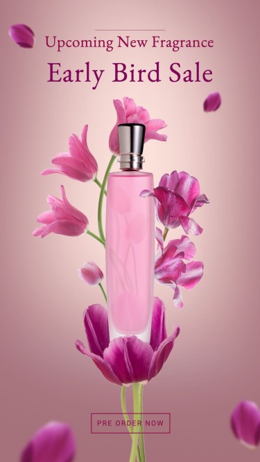 Purple Flower Rectangle Element Women’s Perfume Fragrance Sale Promotion Ecommerce Story