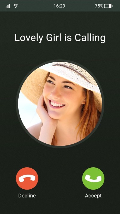 Simple Calling Interface Simulation Smile Girl Instagram story