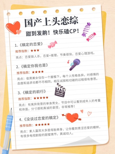 手帐风影视综艺安利推荐小红书配图