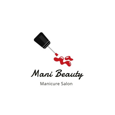 Handwritting Text Nail Art Manicures Salon Beauty Services Brand Logo