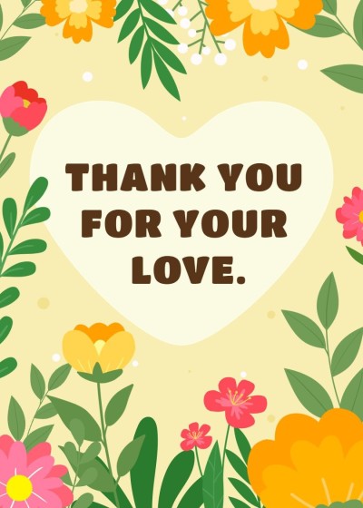 Fashion Hand Painted Flowers Surround Thank family Card