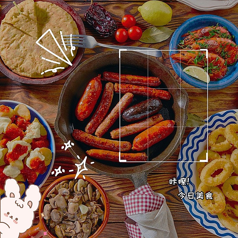 餐饮美食记录简约风plog模板