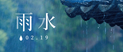 雨水节气春天落雨实景公众号首图