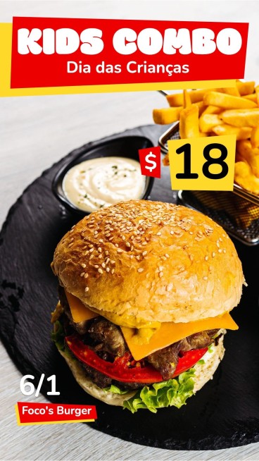 Fashion Brazil Children's Day Burger Discount Ecommerce Story预览效果