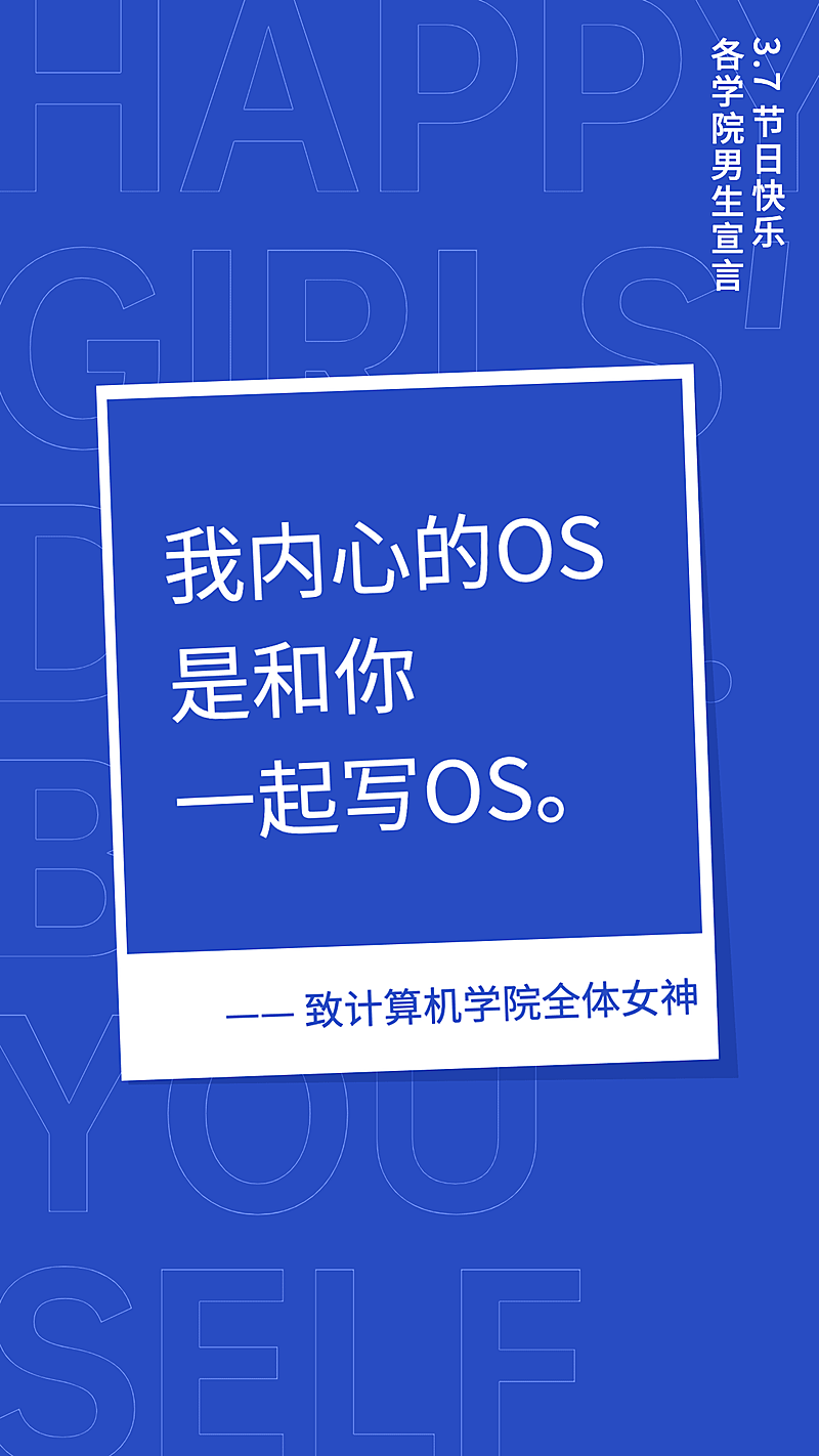 女生节计算机表白系列海报