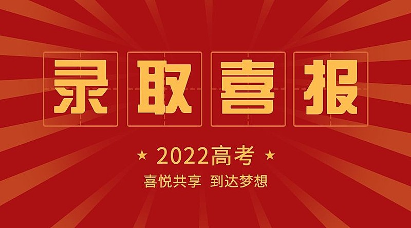高考大学录取喜报喜庆横板海报