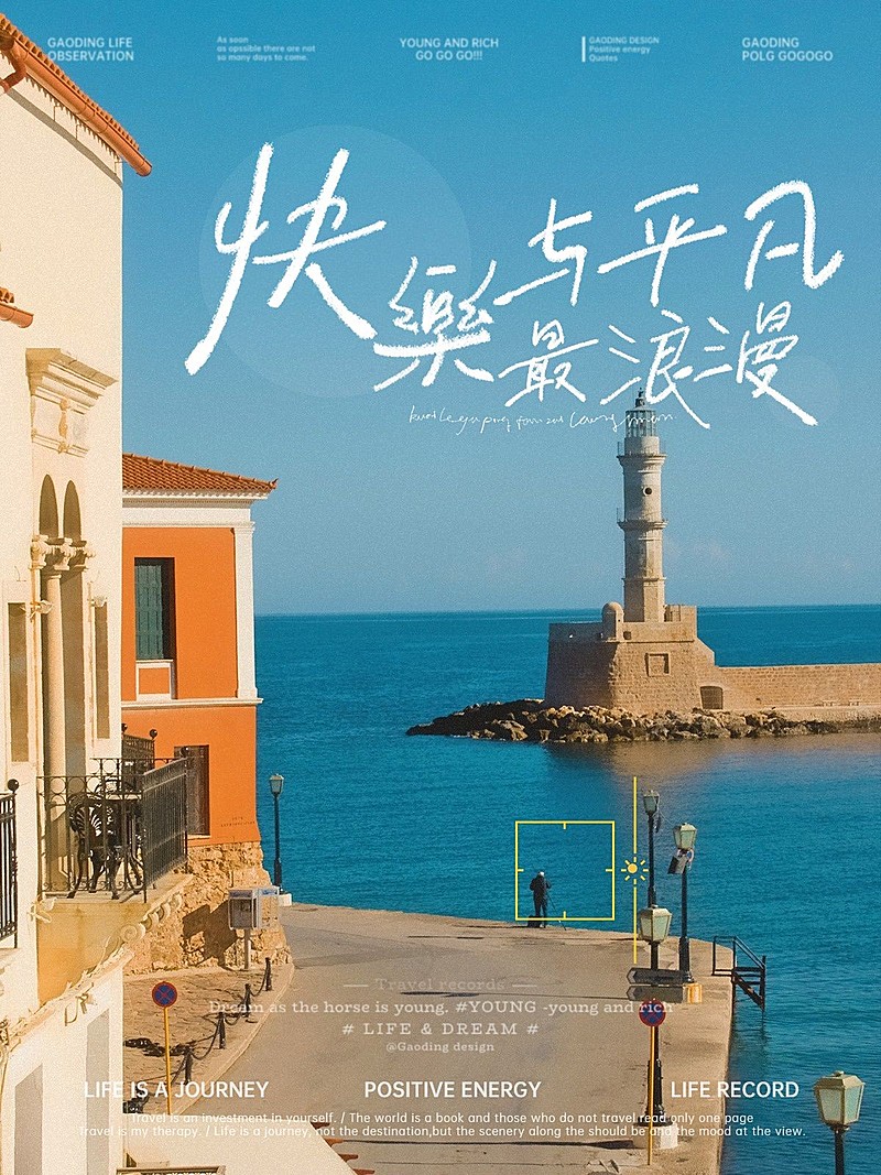 旅游风光晒照沿途分享文艺风plog模板