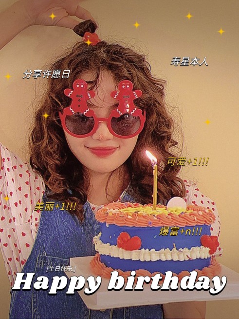 生日祝福晒照简约风plog模板预览效果