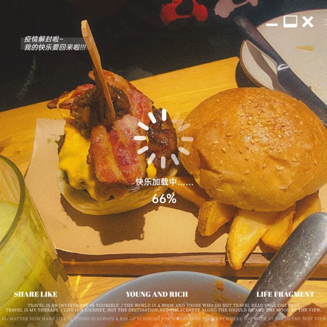 疫情解封晒美食日常简约风plog模板预览效果