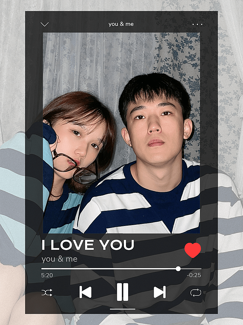 情人节音乐播放器页面plog模板