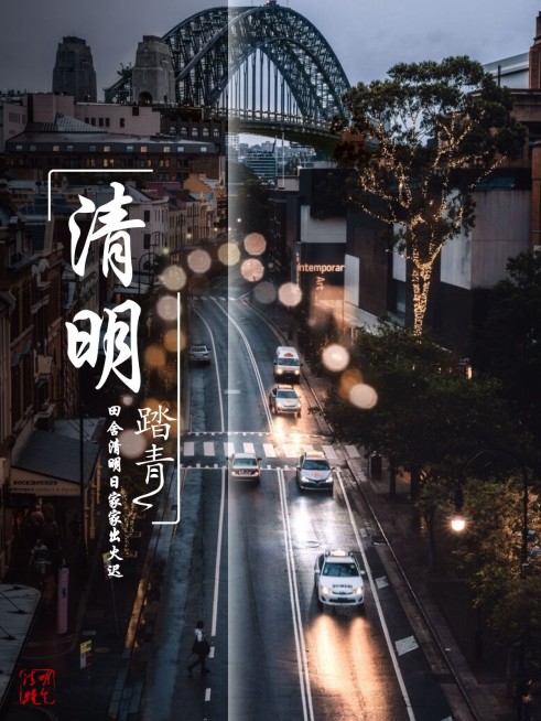 清明出游街景简约风plog模板预览效果