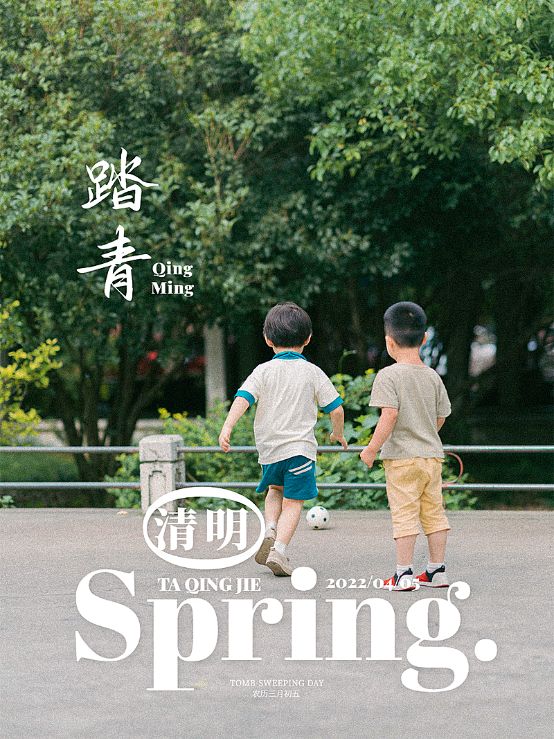 清明踏青节日祝福简约风plog模板