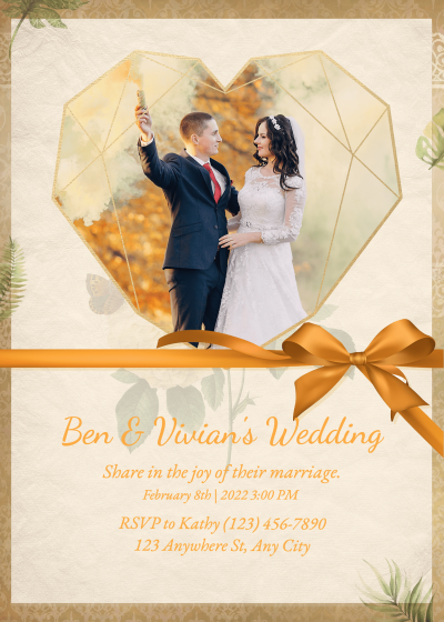 Silk Ribbon Save the date invitation letter
