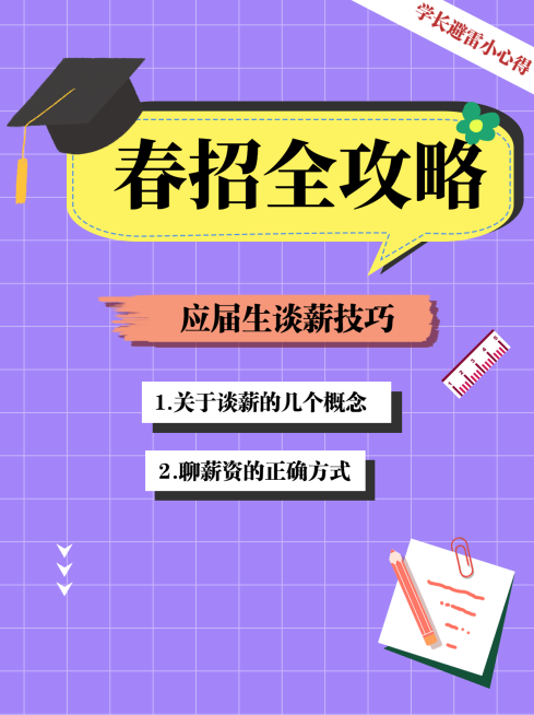简约春招求职攻略小红书封面配图预览效果