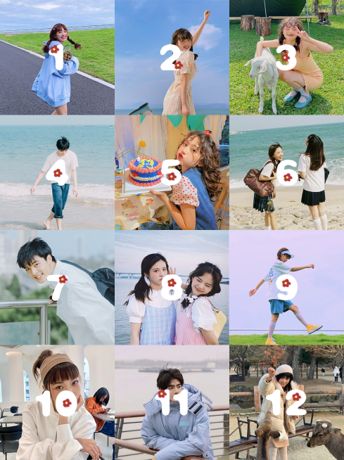 十二宫格跨年拼图年终总结小创意晒照小红书配图预览效果