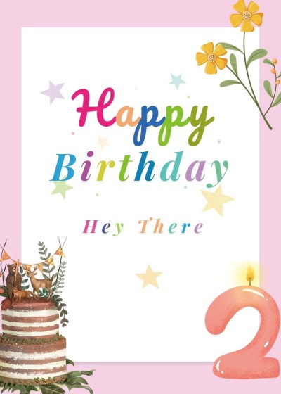 Cute Hand Painted Colorful Stars Pattern Birthday card