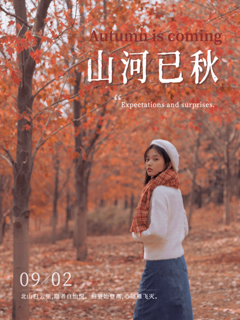 节气立秋晒自拍简约风plog模板预览效果