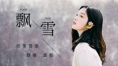 唯美实景溶图大字饭制横版视频封面