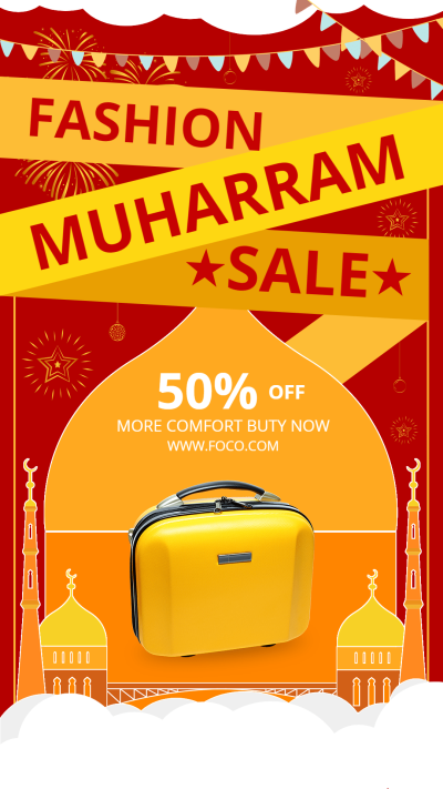 Muharram Islamic New Year Luggage and Suitcase Discount Sale Ecommerce Story