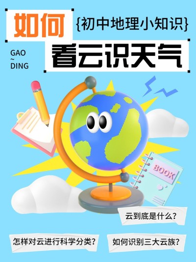 初中知识科普小卡片3D风格小红书配图