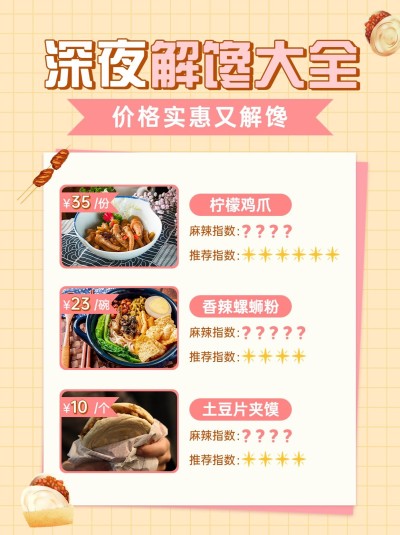 餐饮夜宵美食推荐小红书配图