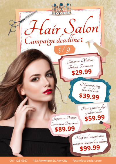 Hair Salon Barber Shop Services Price Listing Advertising Flyer