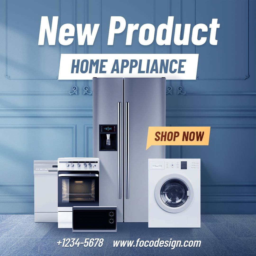 Home Big Electronic Appliances Washing Machine Microwave New Arrival Ecommerce Product Image