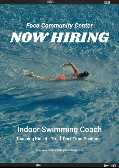 Indoor Swimming Coach Hiring LinkedIn Post